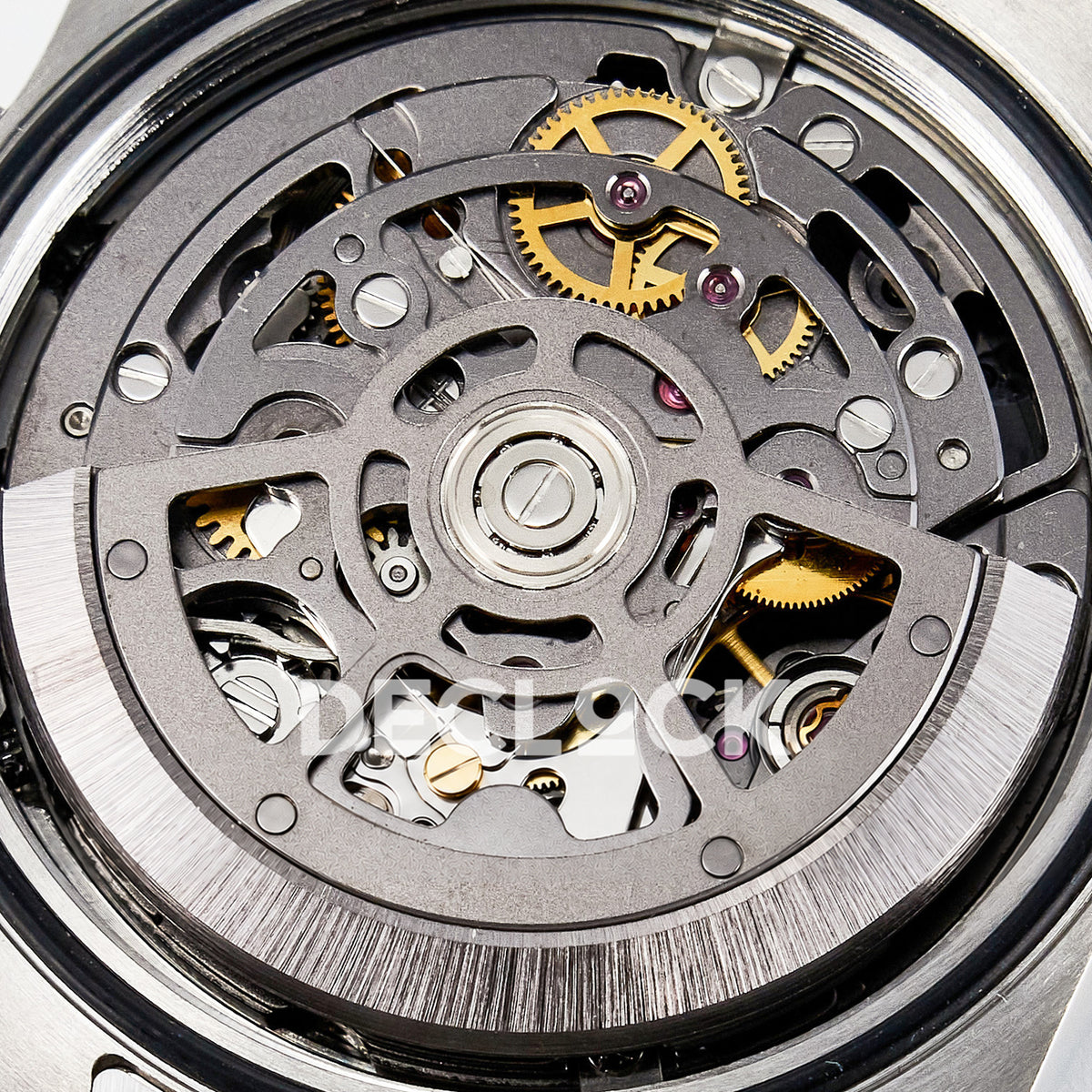 Rolex Daytona Artisans Black Skeleton GETF DD4802 replica - automatic rotor and original engraving close-up