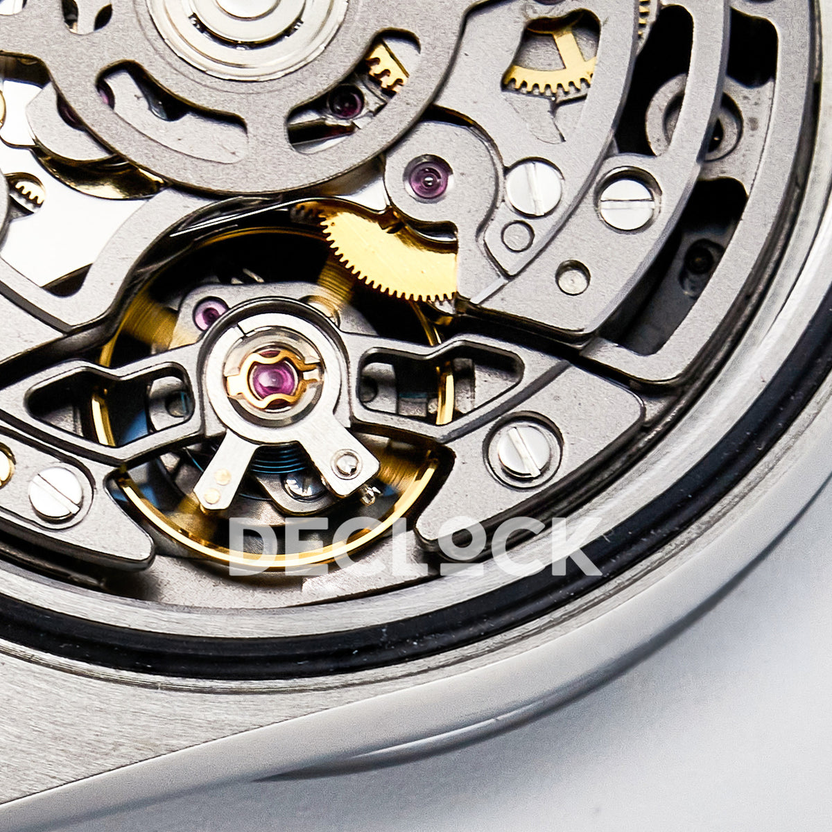 Rolex Daytona Artisans Black Skeleton GETF DD4802 replica - balance wheel and movement jewels close-up