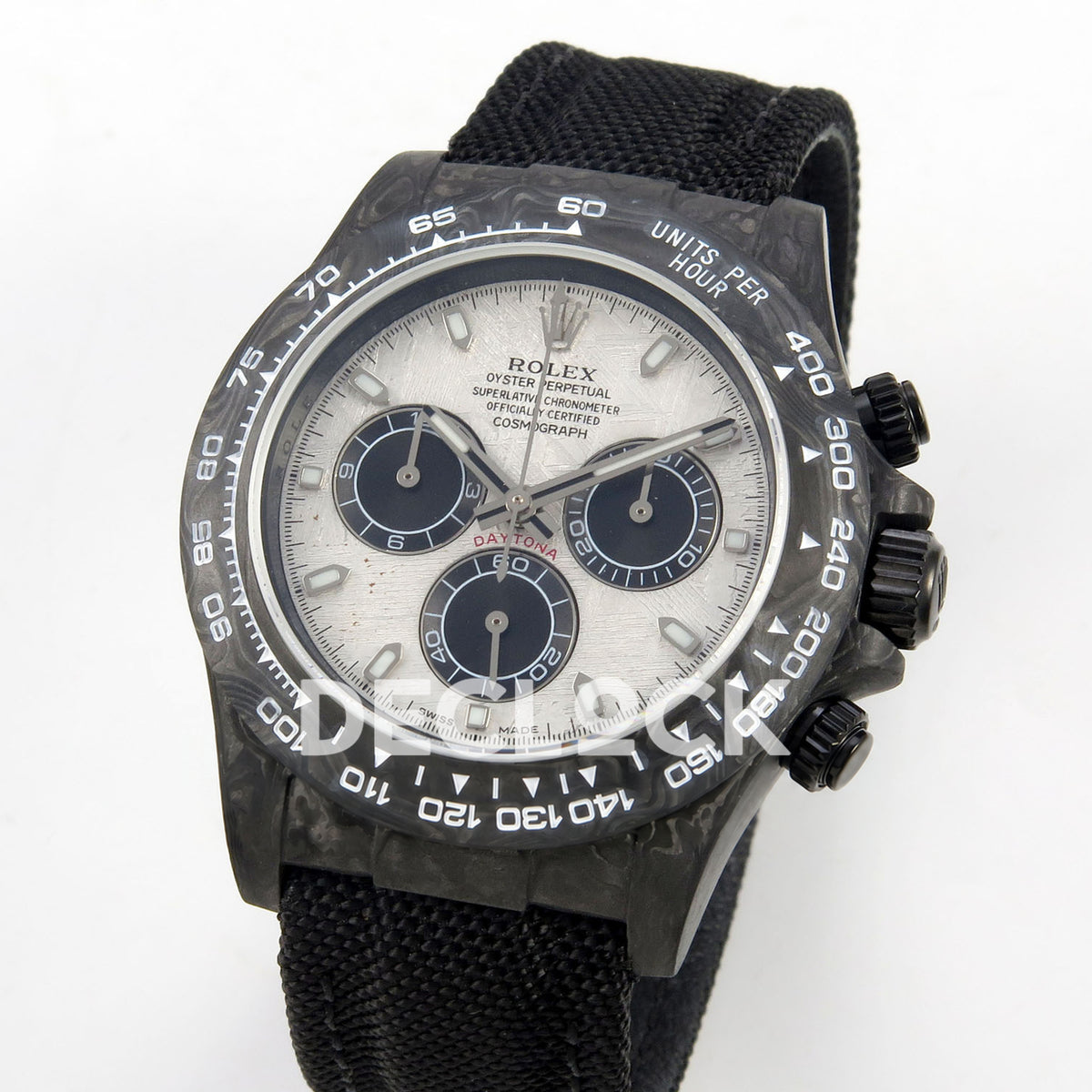 Rolex Daytona Carbon Meteorite SONIC DD4801 replica - angled front