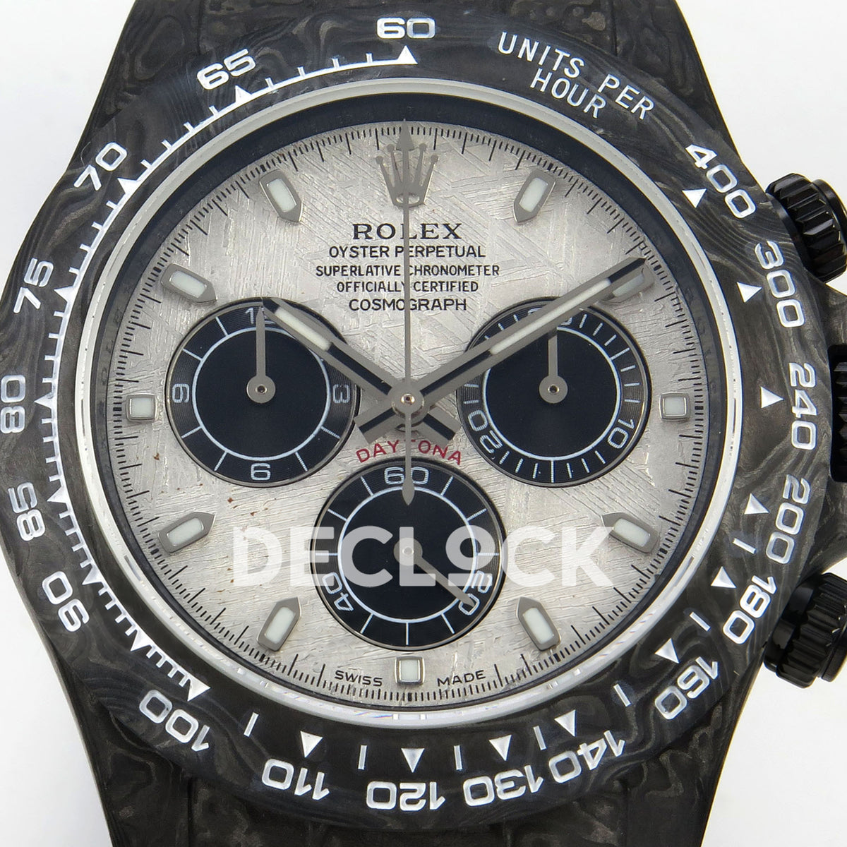 Rolex Daytona Carbon Meteorite SONIC DD4801 replica - dial close up