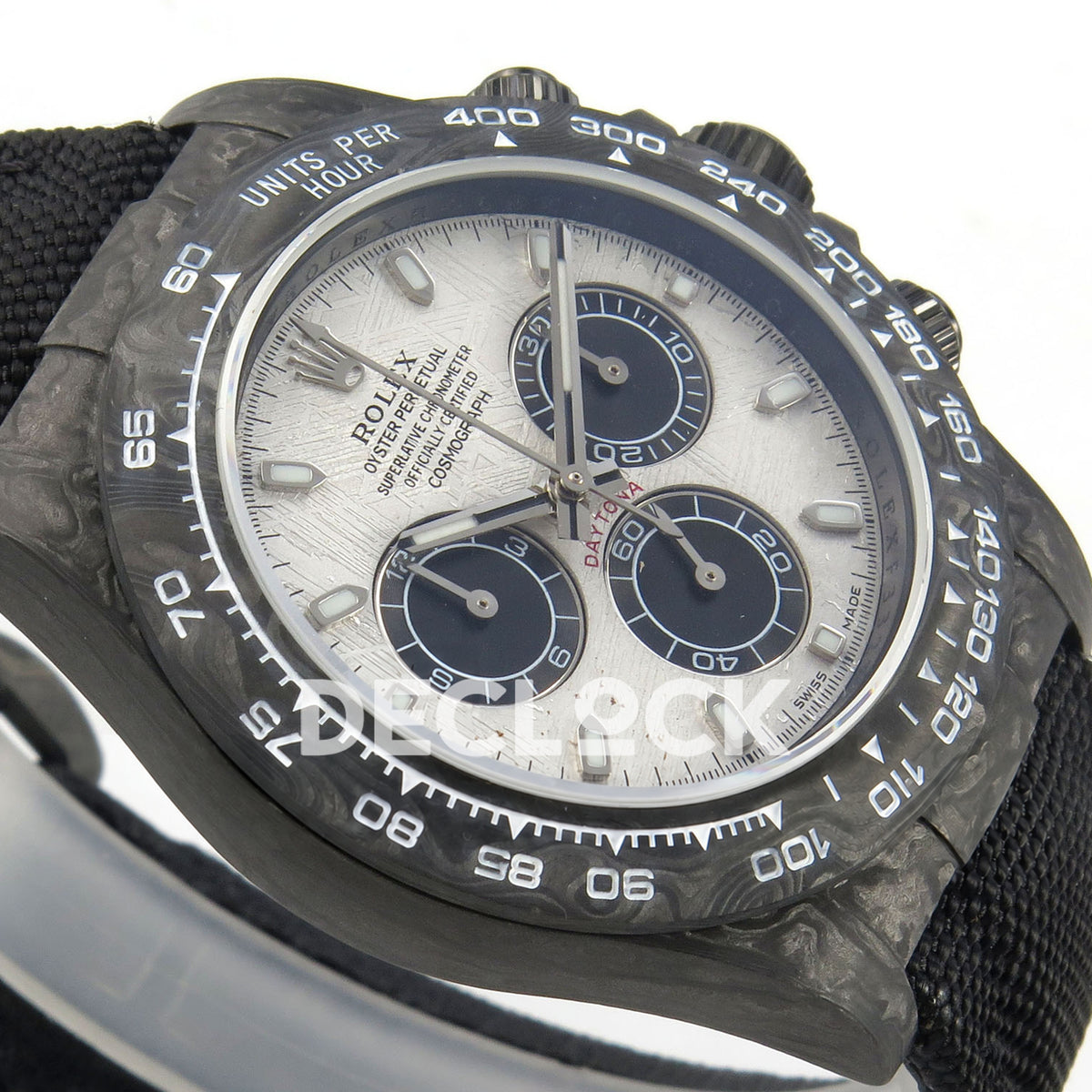 Rolex Daytona Carbon Meteorite SONIC DD4801 replica - opposite angled front