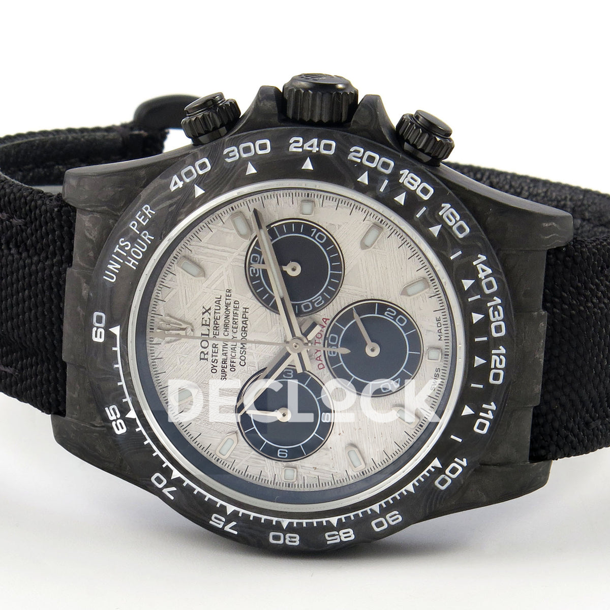Rolex Daytona Carbon Meteorite SONIC DD4801 replica - rotated front