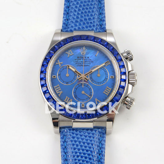 Rolex Daytona Custom 116519 Beach MPF Blue Dial Blue Leather SA4801 replica - front