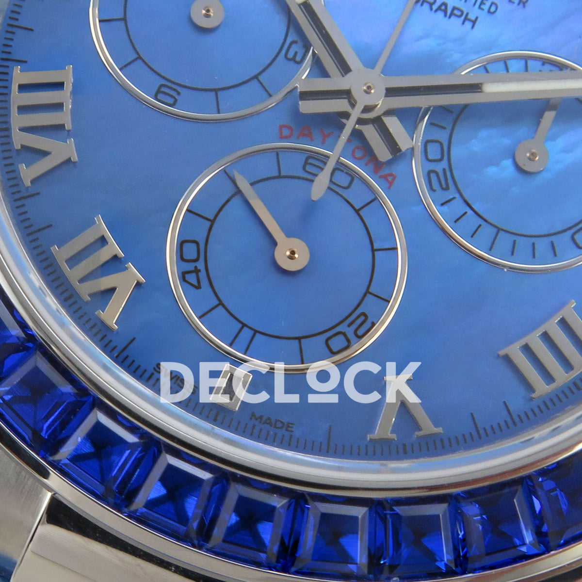 Rolex Daytona Custom 116519 Beach MPF Blue Dial Blue Leather SA4801 replica - dial subdials detail