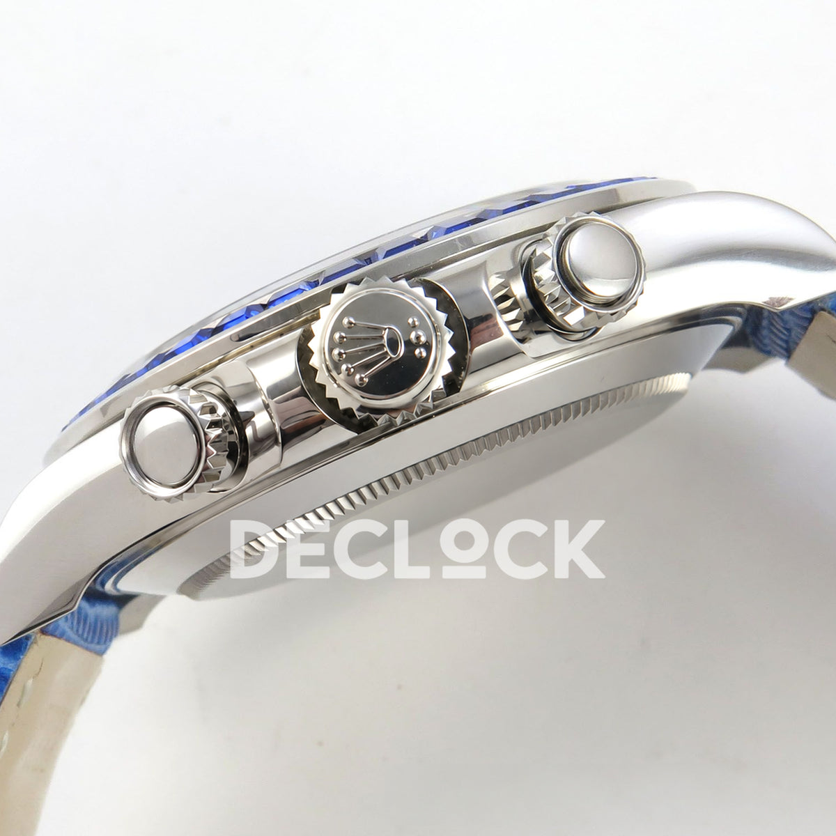 Rolex Daytona Custom 116519 Beach MPF Blue Dial Blue Leather SA4801 replica - crown side