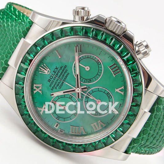 Rolex Daytona Custom 116519 Beach MPF Green Dial Green Leather SA4801 replica - three quarter right