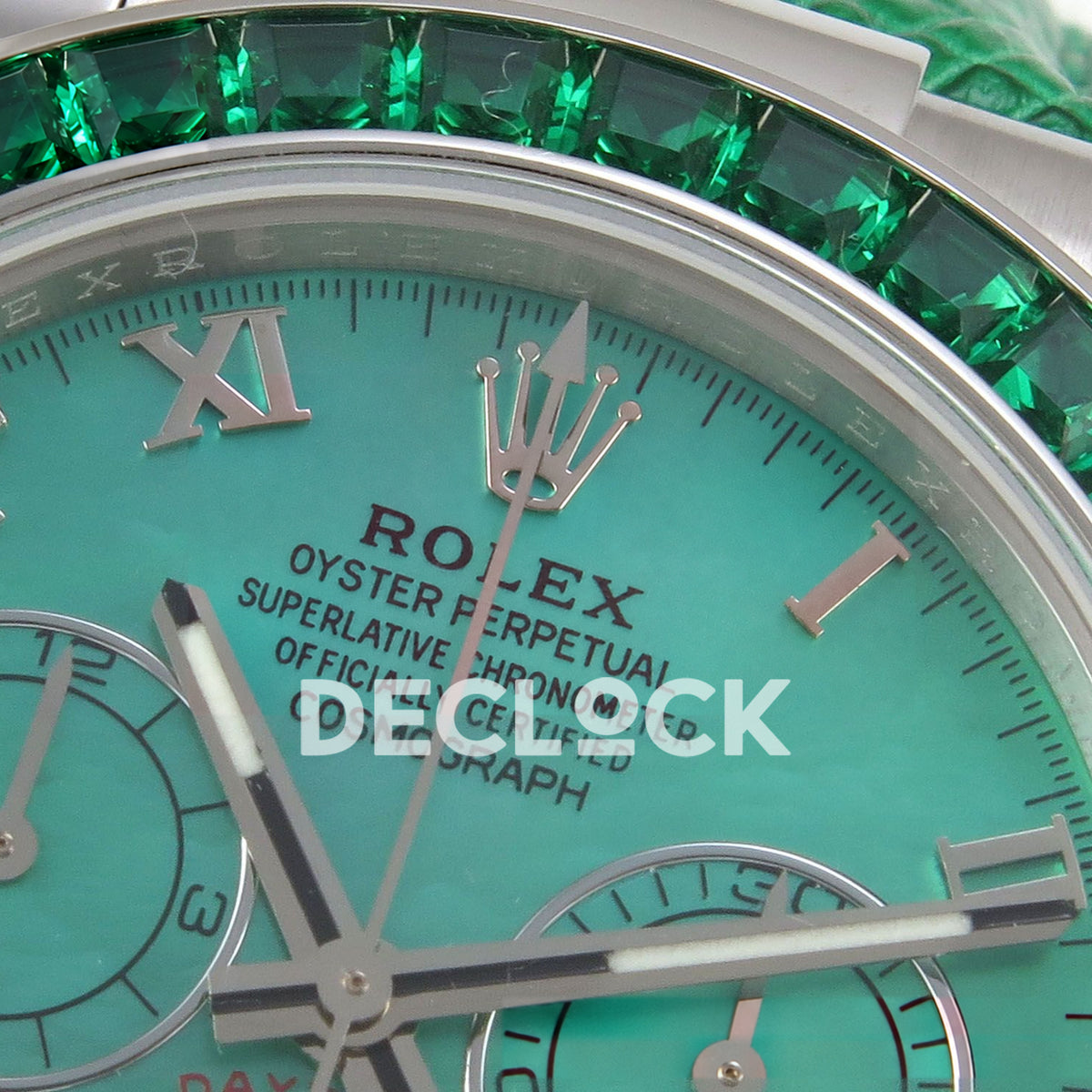 Rolex Daytona Custom 116519 Beach MPF Green Dial Green Leather SA4801 replica - dial brand detail