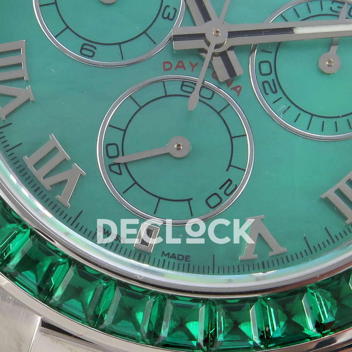 Rolex Daytona Custom 116519 Beach MPF Green Dial Green Leather SA4801 replica - dial subdials detail