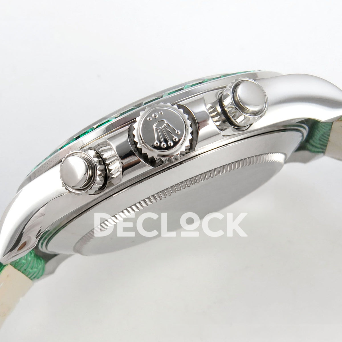 Rolex Daytona Custom 116519 Beach MPF Green Dial Green Leather SA4801 replica - crown side