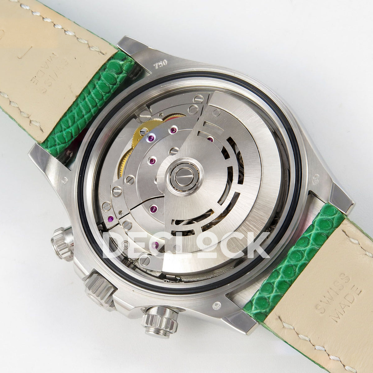 Rolex Daytona Custom 116519 Beach MPF Green Dial Green Leather SA4801 replica - movement open angle