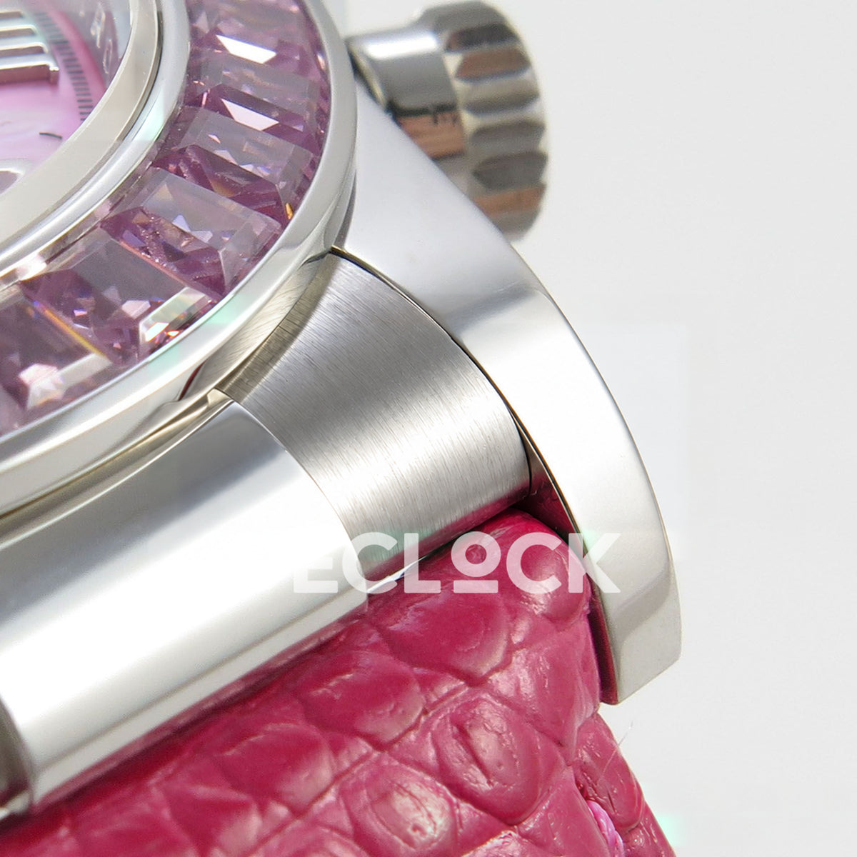 Rolex Daytona Custom 116519 Beach MPF Pink Dial Pink Leather SA4801 replica - lug strap detail
