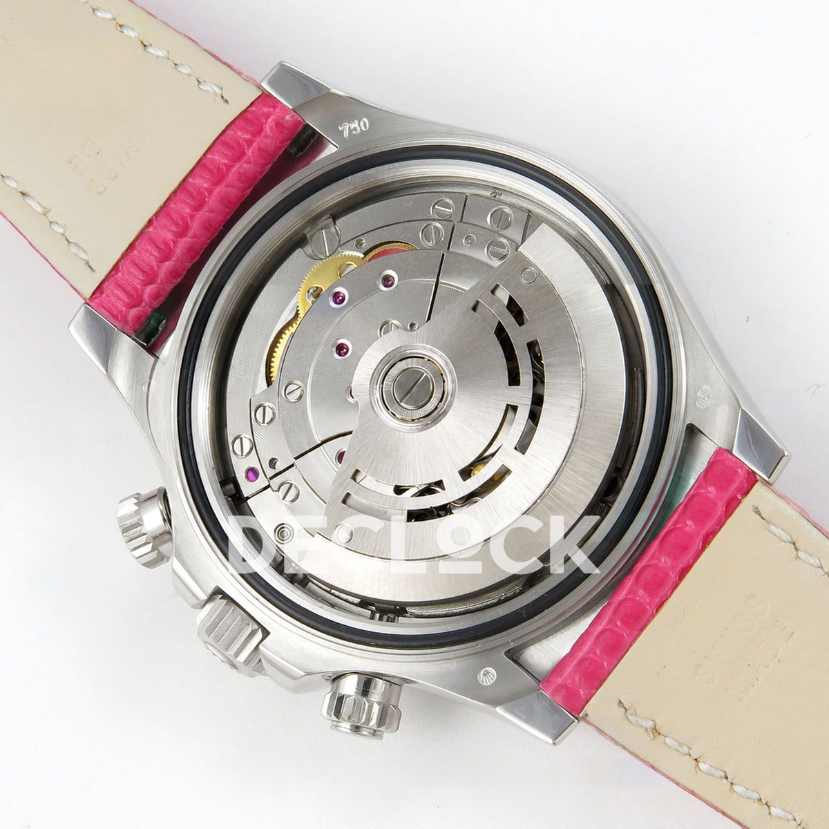 Rolex Daytona Custom 116519 Beach MPF Pink Dial Pink Leather SA4801 replica - movement open angle