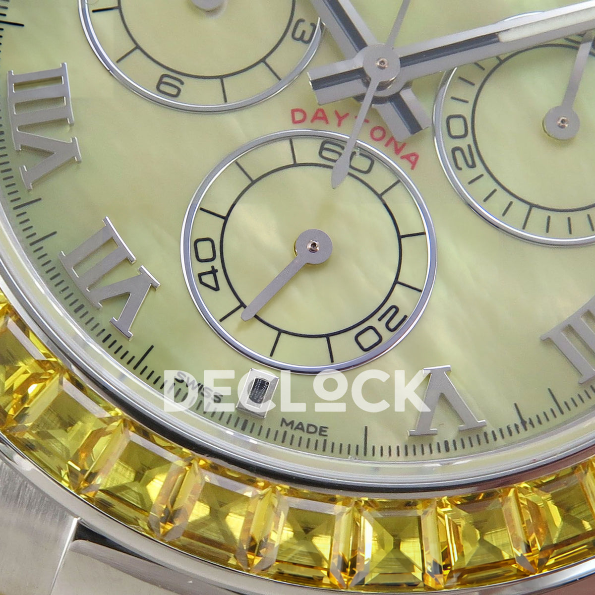 Rolex Daytona Custom 116519 Beach MPF Yellow Dial Yellow Leather SA4801 replica - dial subdials detail