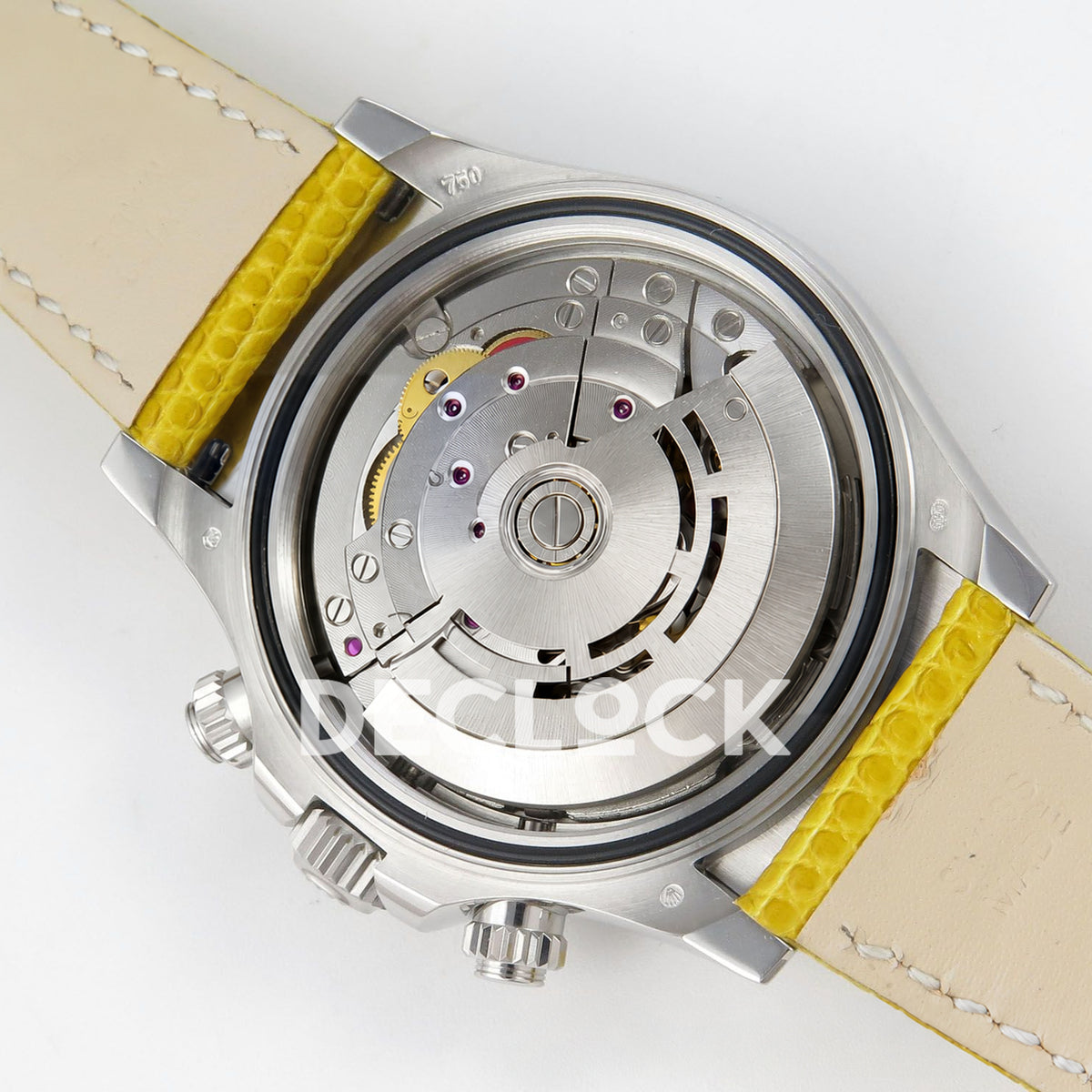 Rolex Daytona Custom 116519 Beach MPF Yellow Dial Yellow Leather SA4801 replica - movement open angle