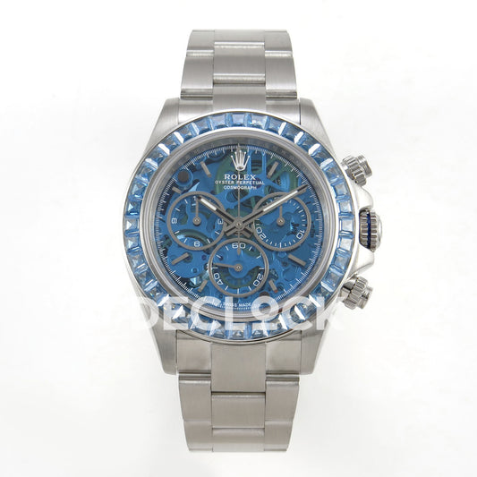 Rolex Daytona Custom 116520 Arolla Blue Skeleton ADGF SA4130 replica - front