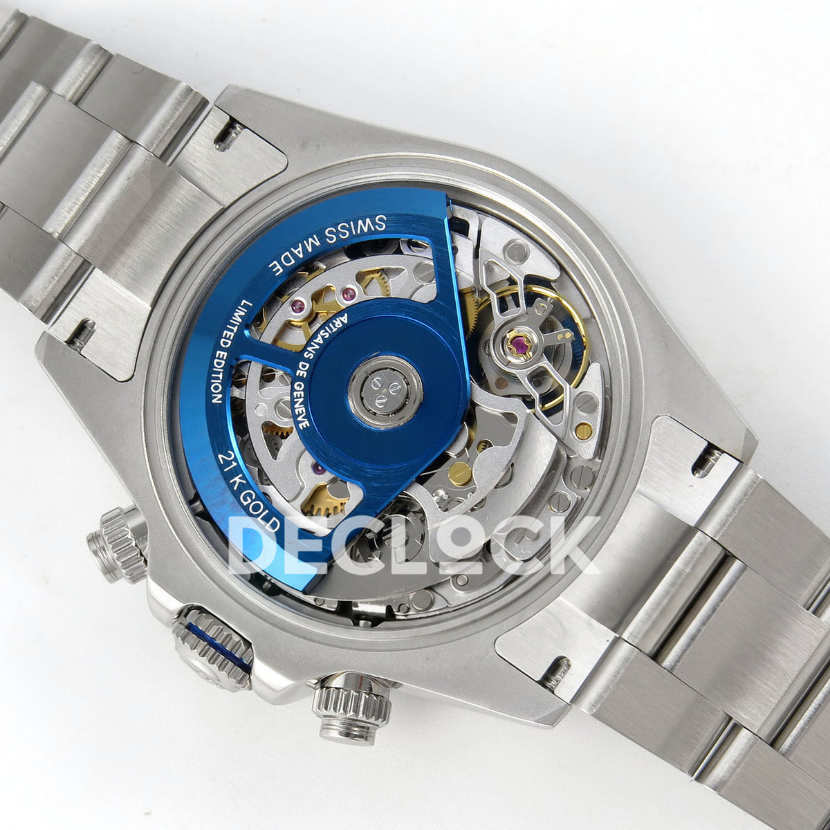 Rolex Daytona Custom 116520 Arolla Blue Skeleton ADGF SA4130 replica - movement alternate