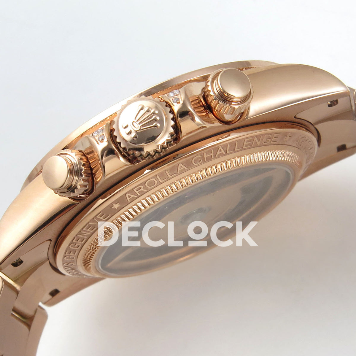 Rolex Daytona Custom 116520 Arolla Rose Gold Green Bezel ADGF DD4801 replica - case side