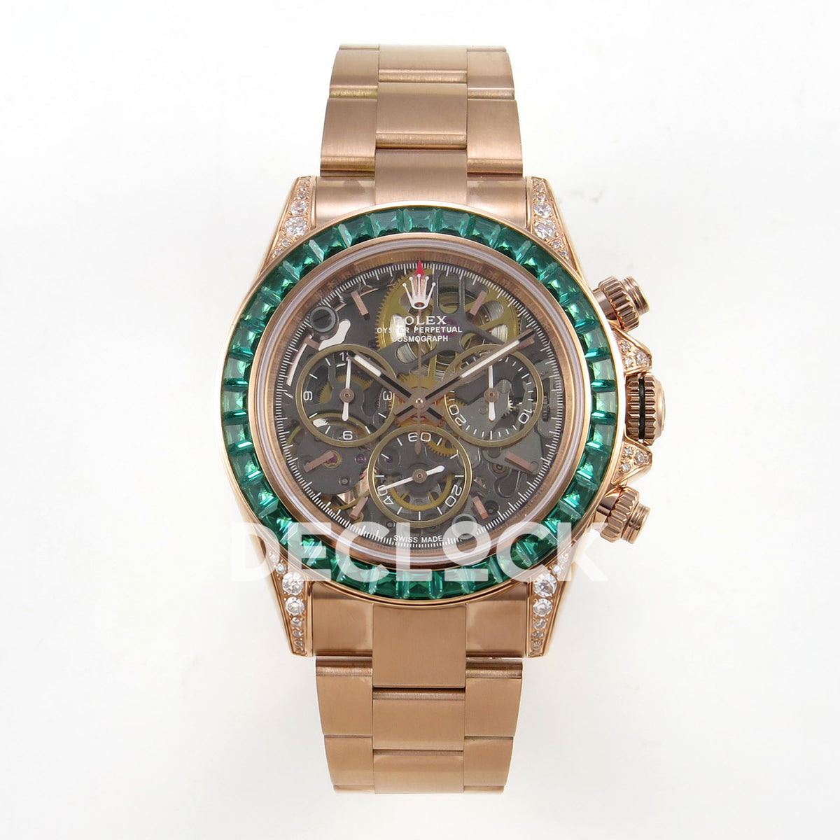Rolex Daytona Custom 116520 Arolla Rose Gold Green Bezel ADGF DD4801 replica - front