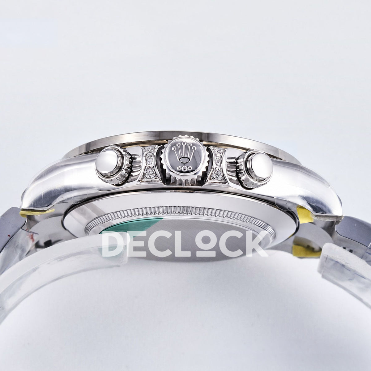 Rolex Daytona Custom 116520 RXF Rainbow Black Silver Dial DD4130 replica - crown side profile