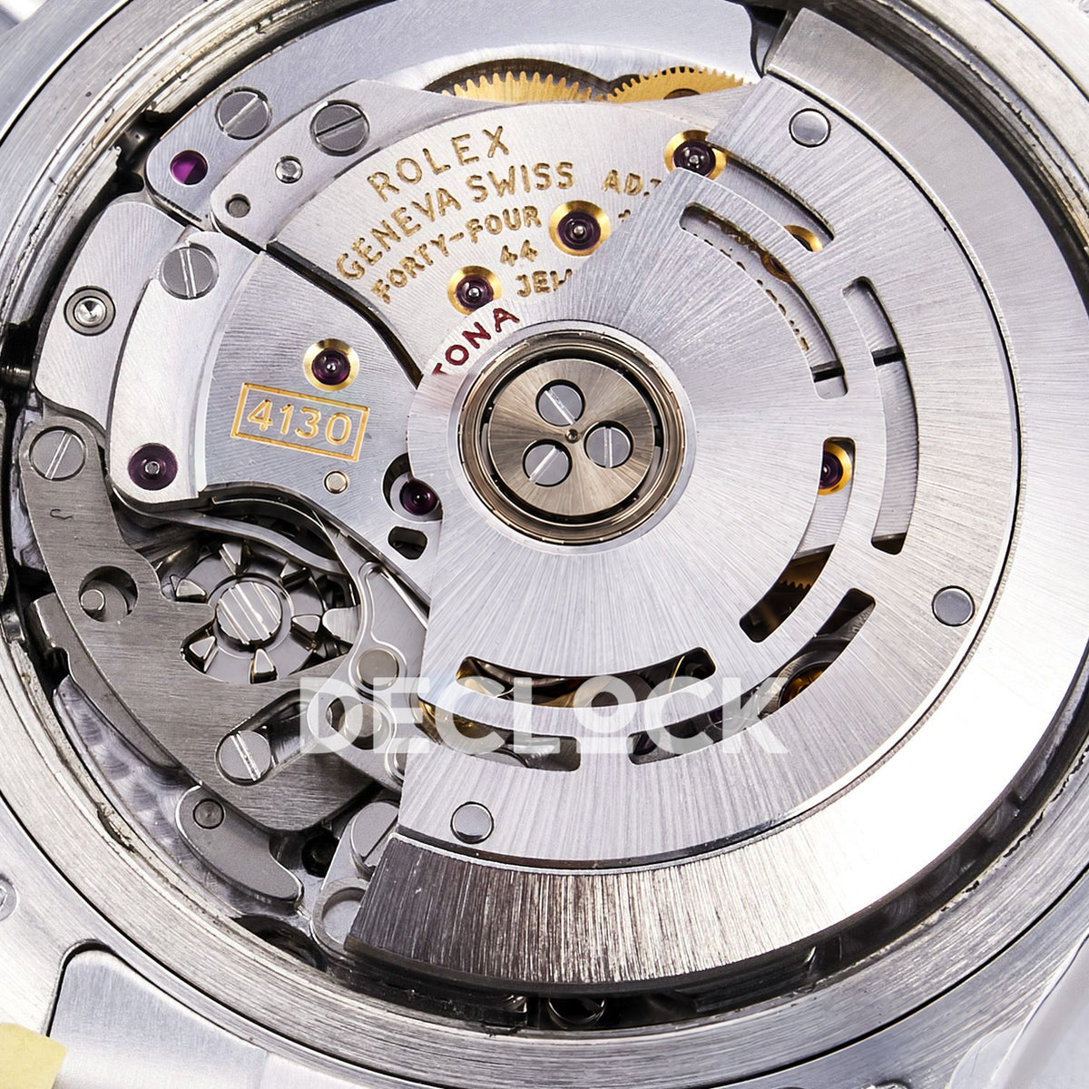 Rolex Daytona Custom 116520 RXF Rainbow Black Silver Gem Markers DD4130 replica - movement rotor angle