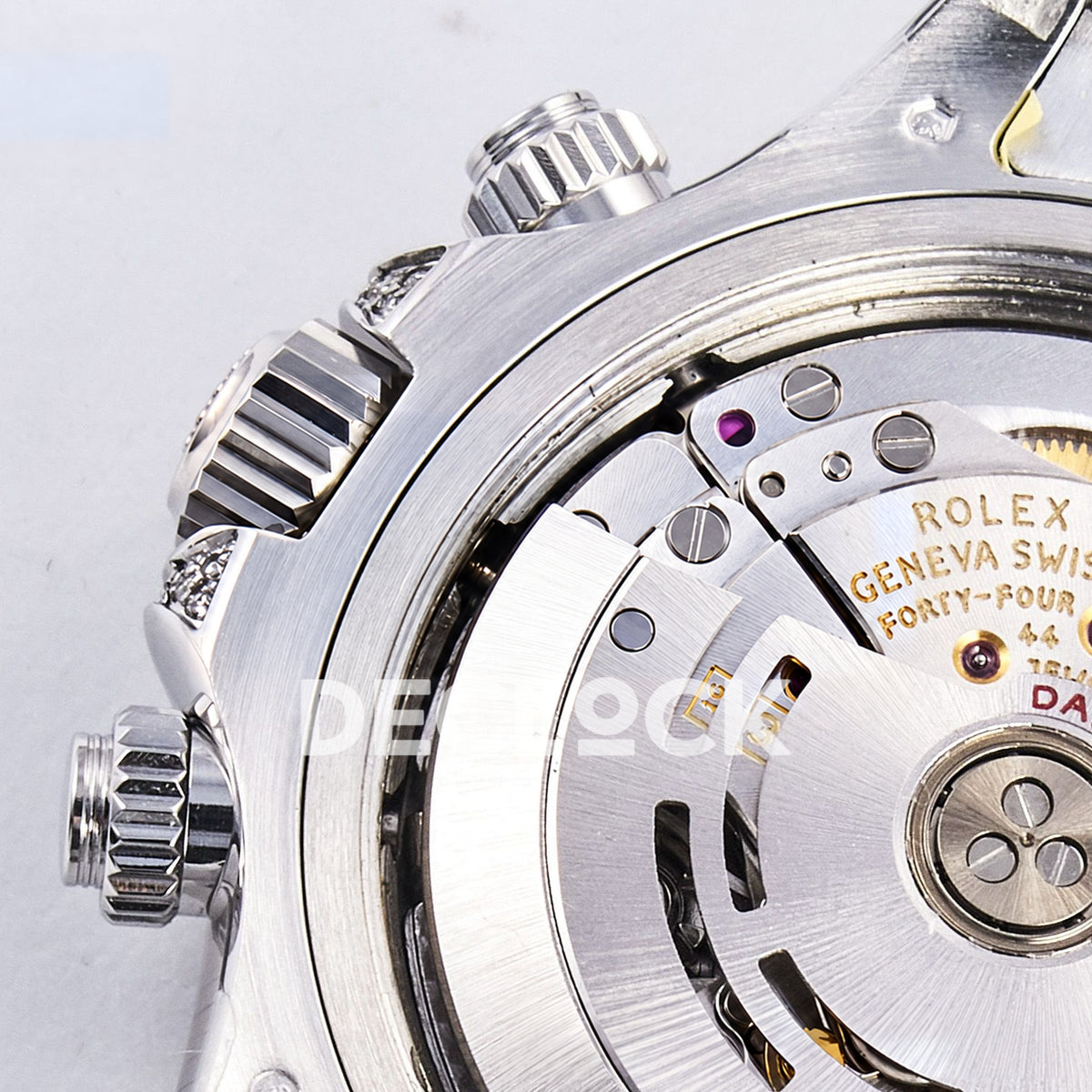 Rolex Daytona Custom 116520 RXF Rainbow Black Silver Gem Markers DD4130 replica - movement case edge