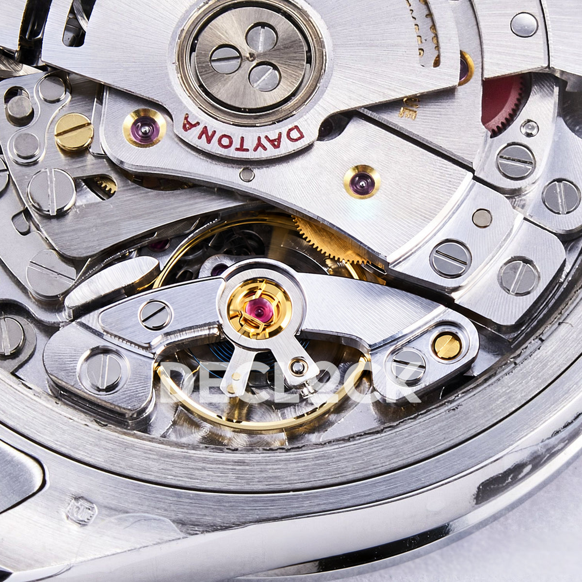 Rolex Daytona Custom 116520 RXF Rainbow Black Silver Gem Markers DD4130 replica - balance closeup