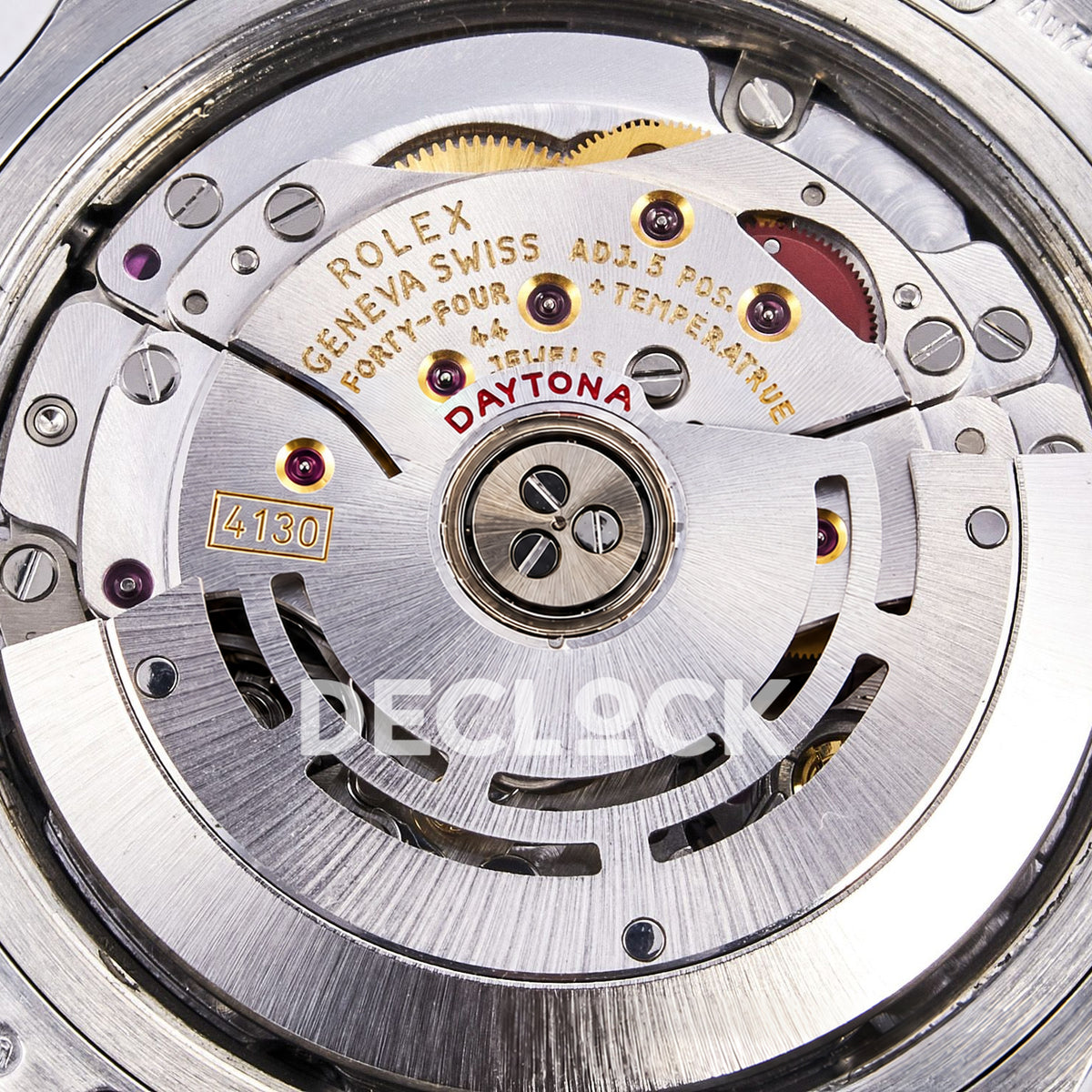 Rolex Daytona Custom 116520 RXF Rainbow Pavé Dial Steel DD4130 replica - movement rotor closeup