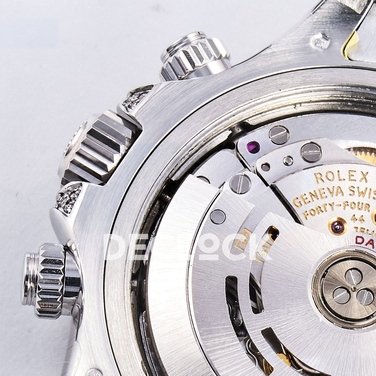 Rolex Daytona Custom 116520 RXF Rainbow Pavé Dial Steel DD4130 replica - movement case edge
