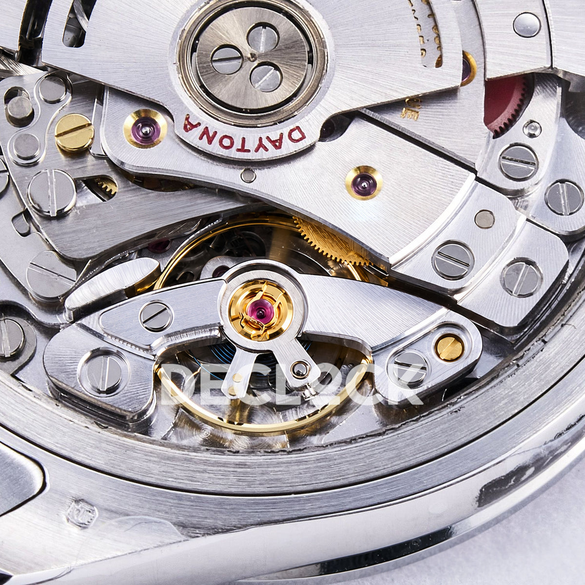 Rolex Daytona Custom 116520 RXF Rainbow Pavé Dial Steel DD4130 replica - balance closeup