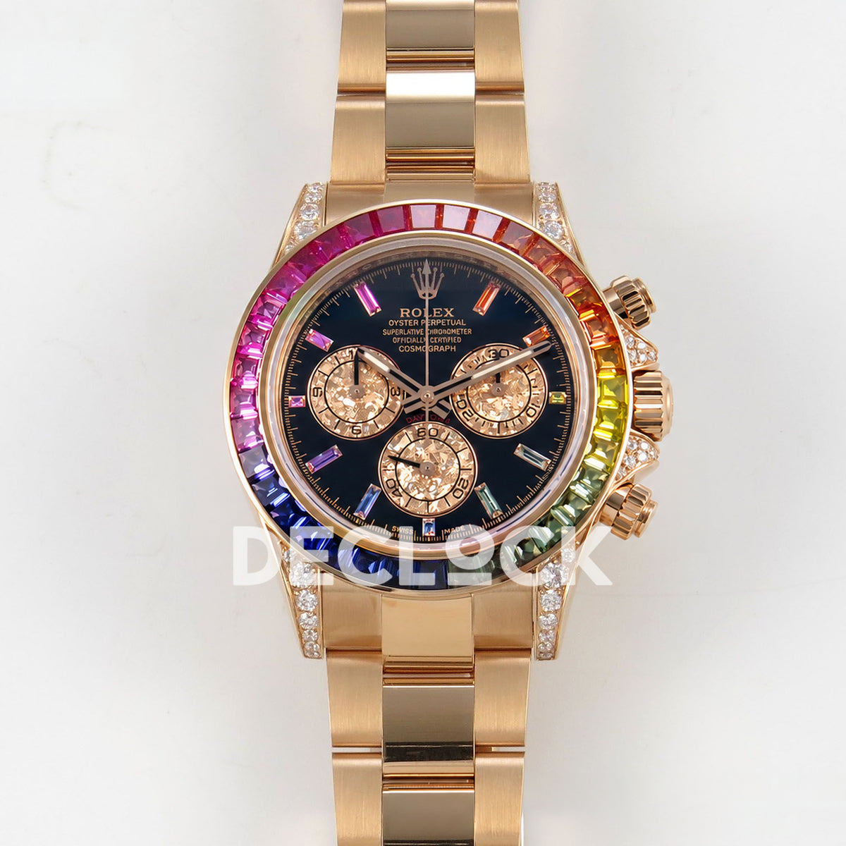 Rolex Daytona Custom 116595RBOW IPKF Rainbow Black Rose Gold DD4130 replica - front