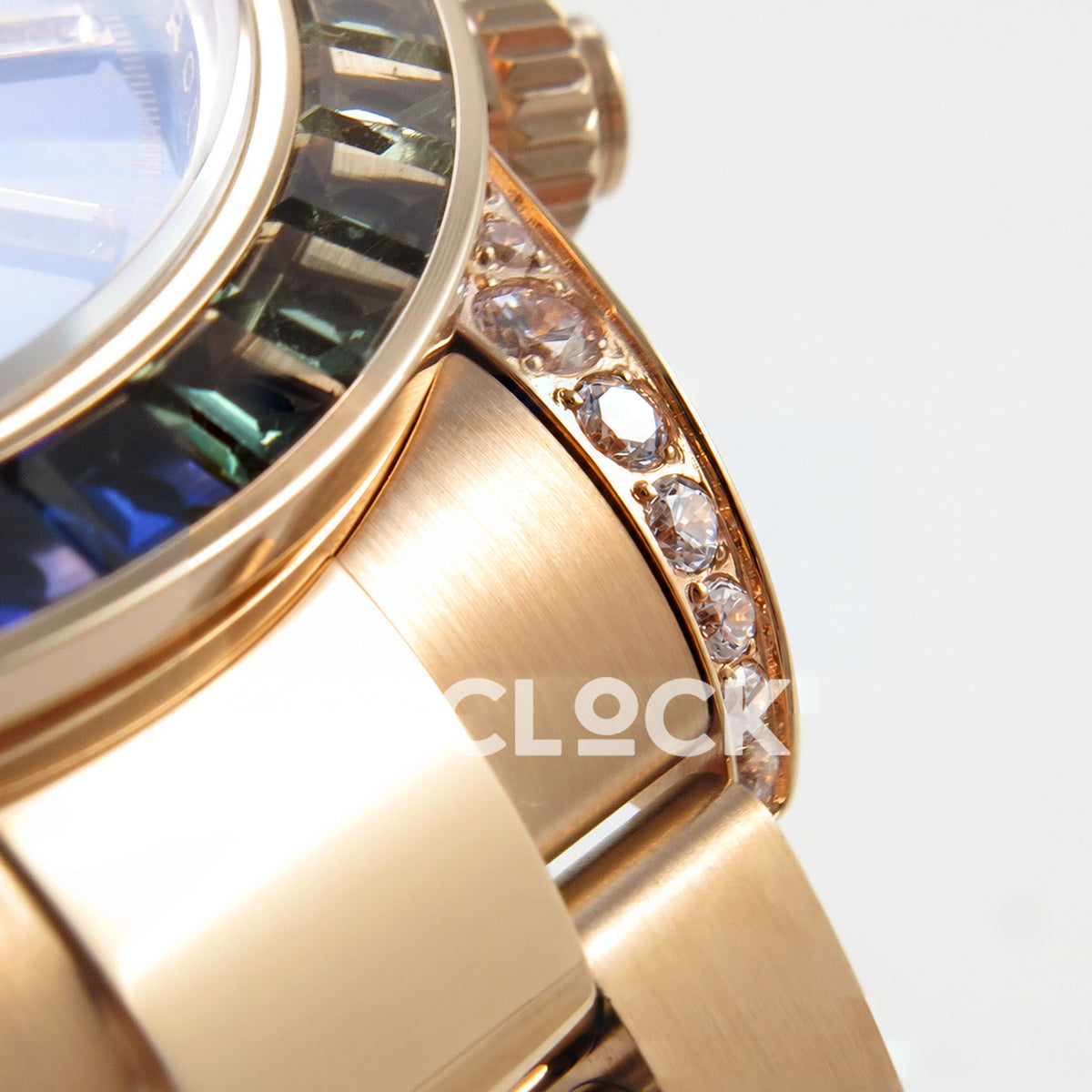 Rolex Daytona Custom 116595RBOW IPKF Rainbow Black Rose Gold DD4130 replica - lug and bracelet closeup