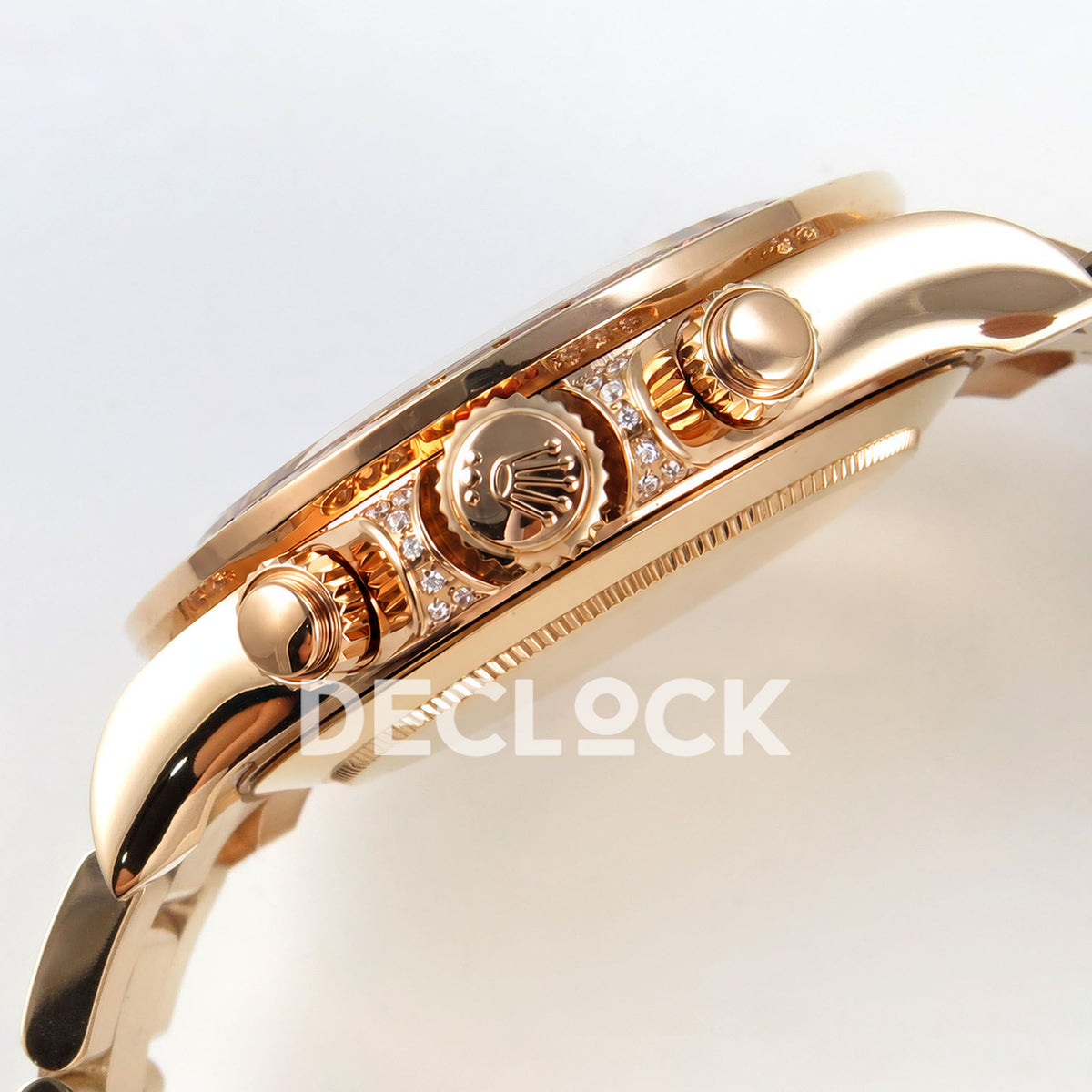 Rolex Daytona Custom 116595RBOW IPKF Rainbow Black Rose Gold DD4130 replica - crown side profile