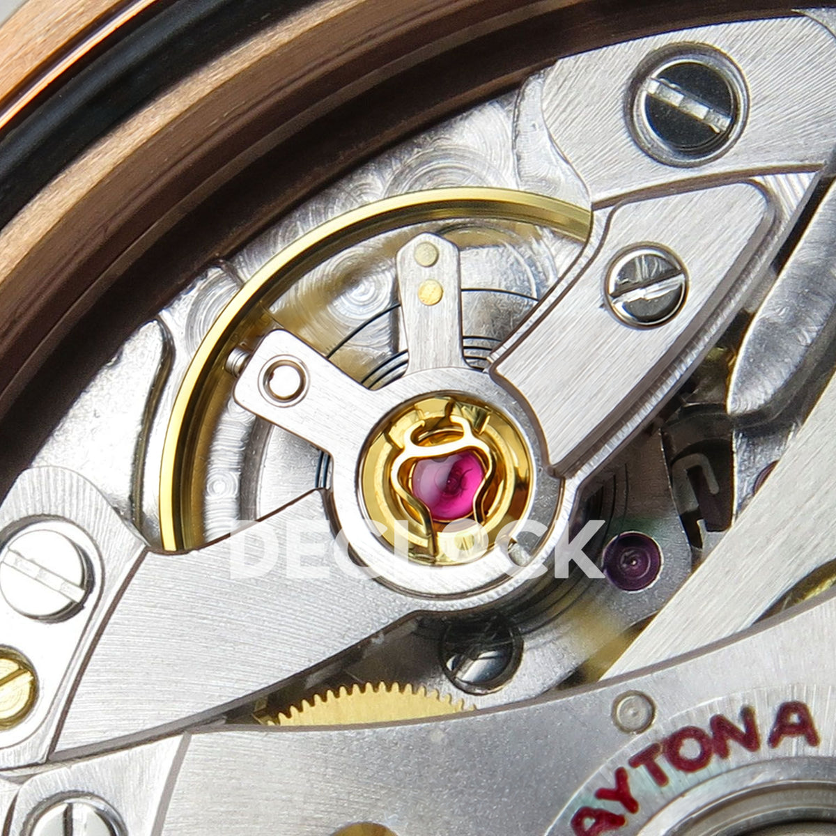 Rolex Daytona Custom 116595RBOW IPKF Rainbow Black Rose Gold DD4130 replica - balance closeup