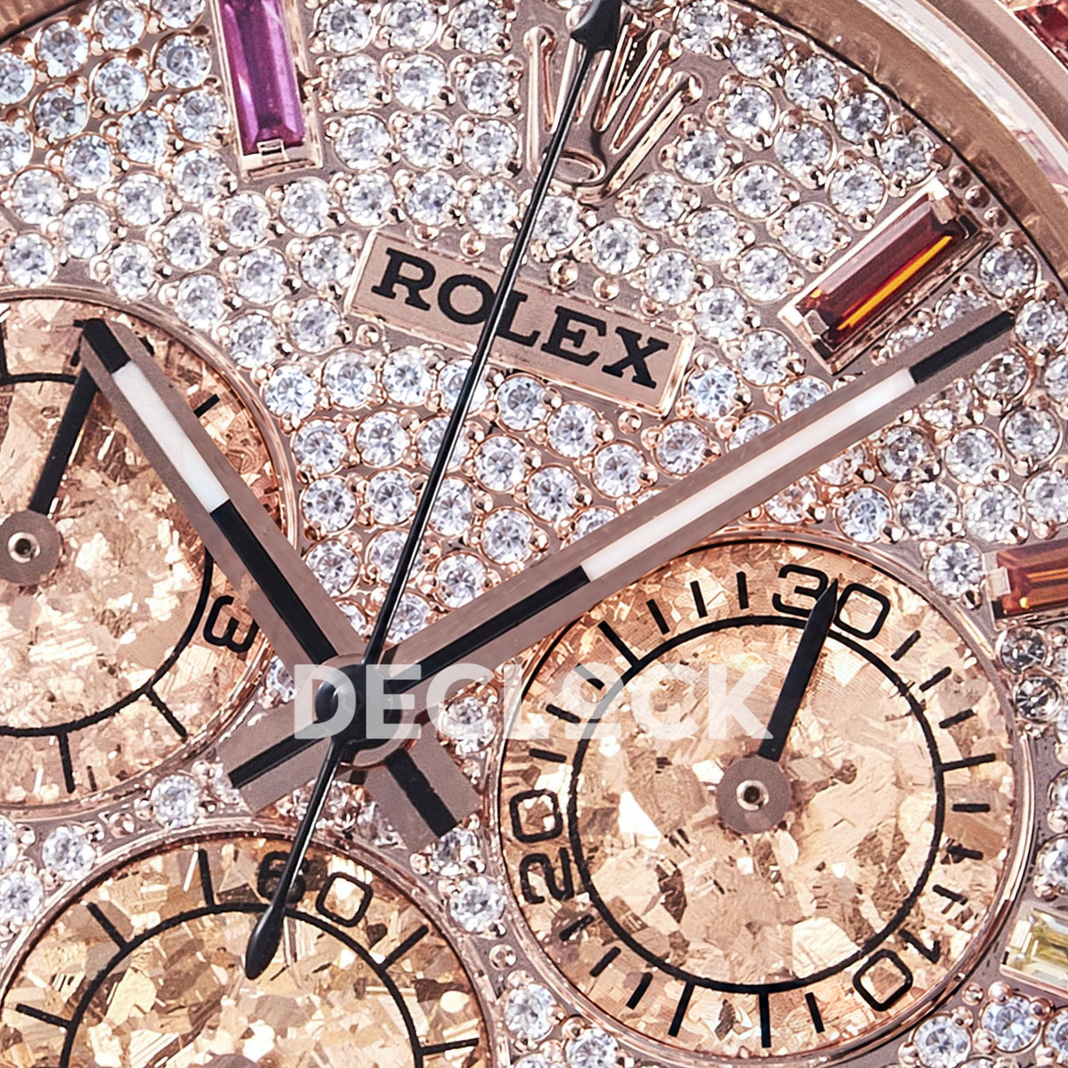 Rolex Daytona Custom 116595RBOW RXF Rainbow Pavé Dial Rose Gold DD4130 replica - dial closeup