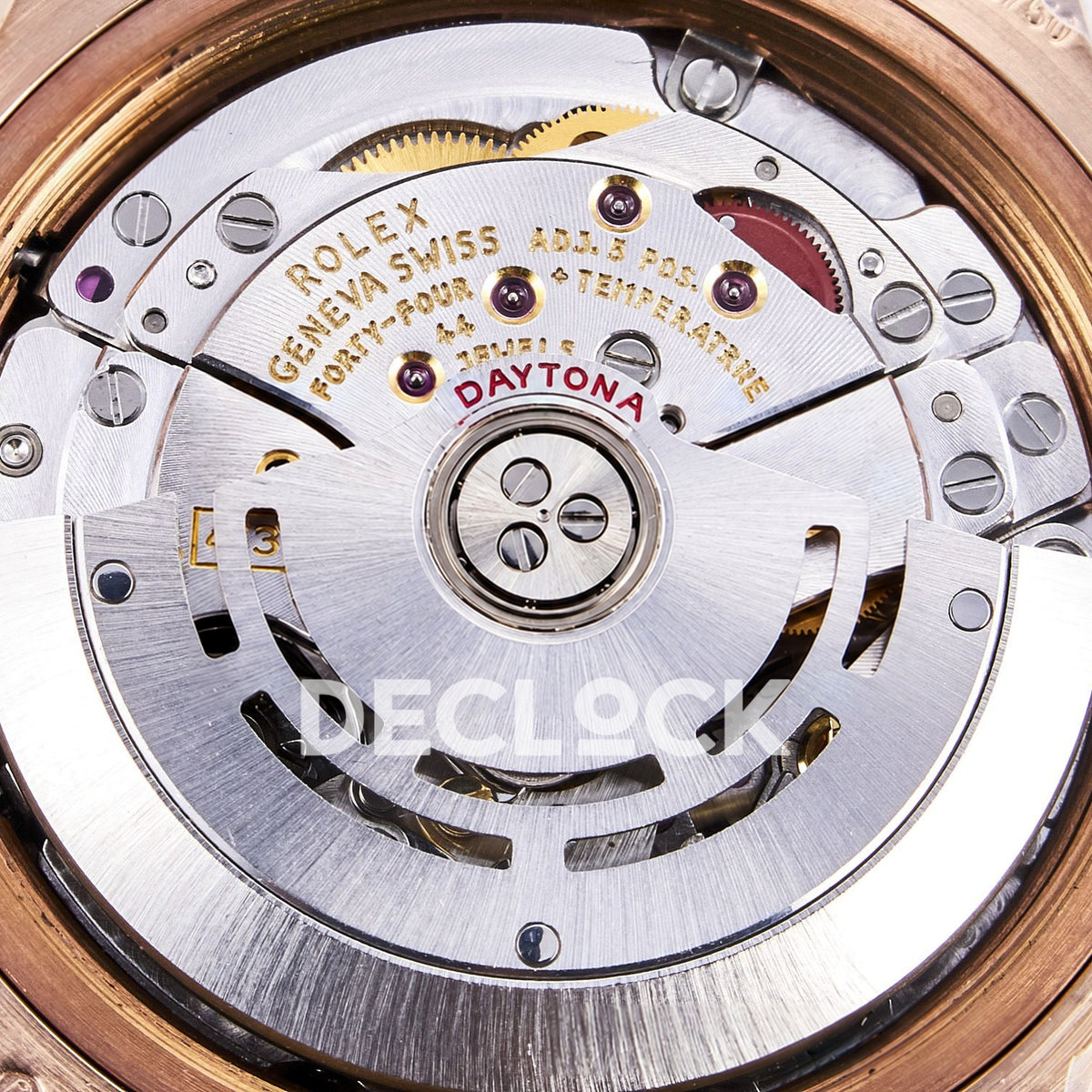 Rolex Daytona Custom 116595RBOW RXF Rainbow Pavé Dial Rose Gold DD4130 replica - movement rotor