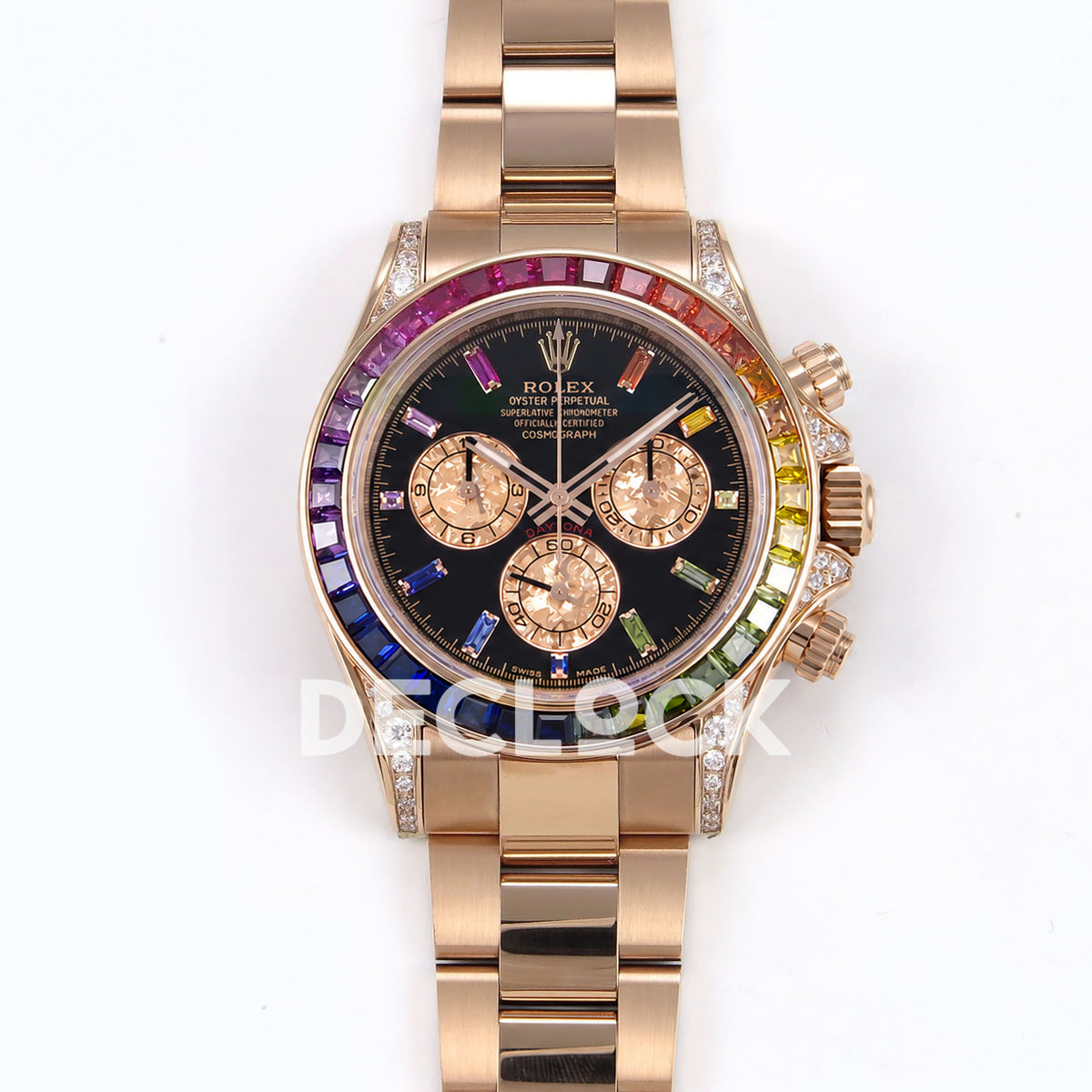 Rolex Daytona Custom 116595RBOW ZF Rainbow Black Rose Gold SH4130 replica - front