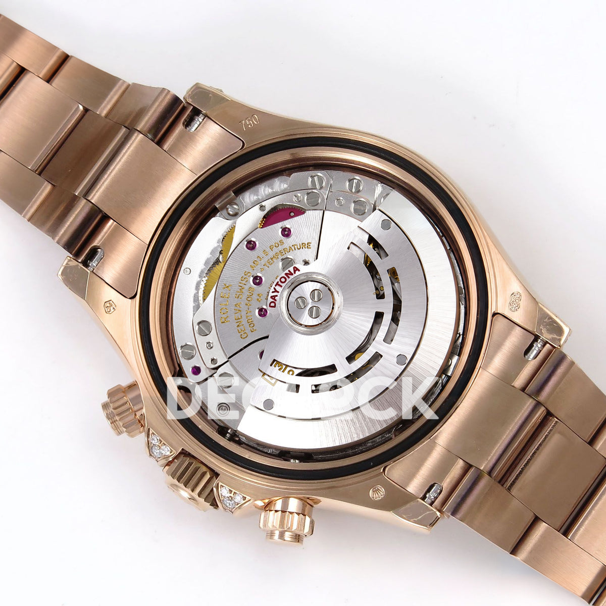Rolex Daytona Custom 116595RBOW ZF Rainbow Black Rose Gold SH4130 replica - movement rotor angle