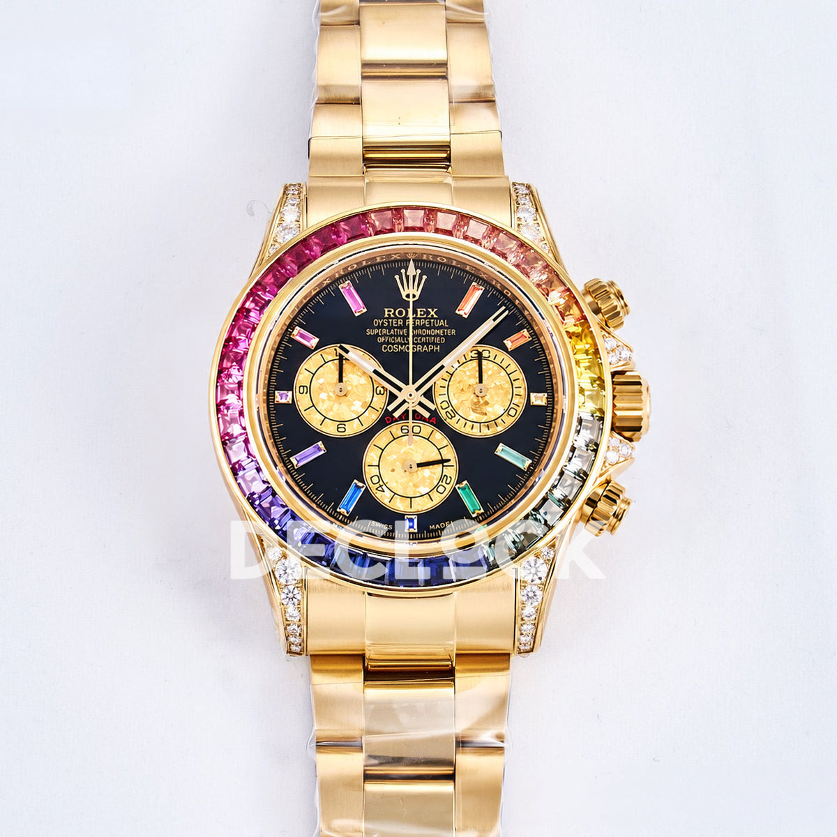 Rolex Daytona Custom 116598RBOW RXF Rainbow Black Gold Dial DD4130 replica - front