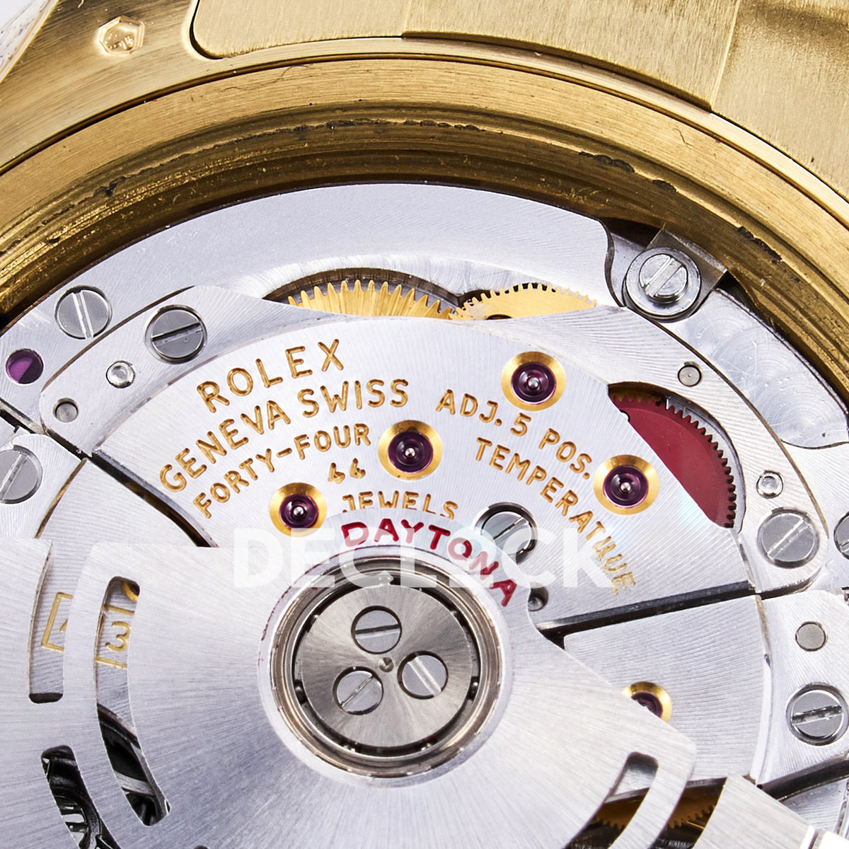 Rolex Daytona Custom 116598RBOW RXF Rainbow Black Gold Dial DD4130 replica - movement case edge
