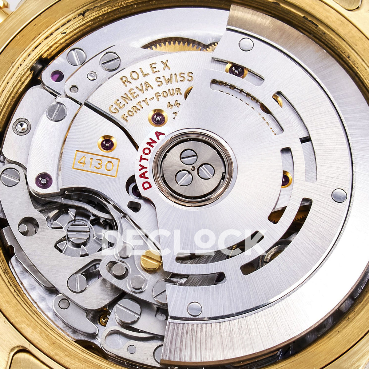 Rolex Daytona Custom 116598RBOW RXF Rainbow Black Gold Dial DD4130 replica - movement rotor angle