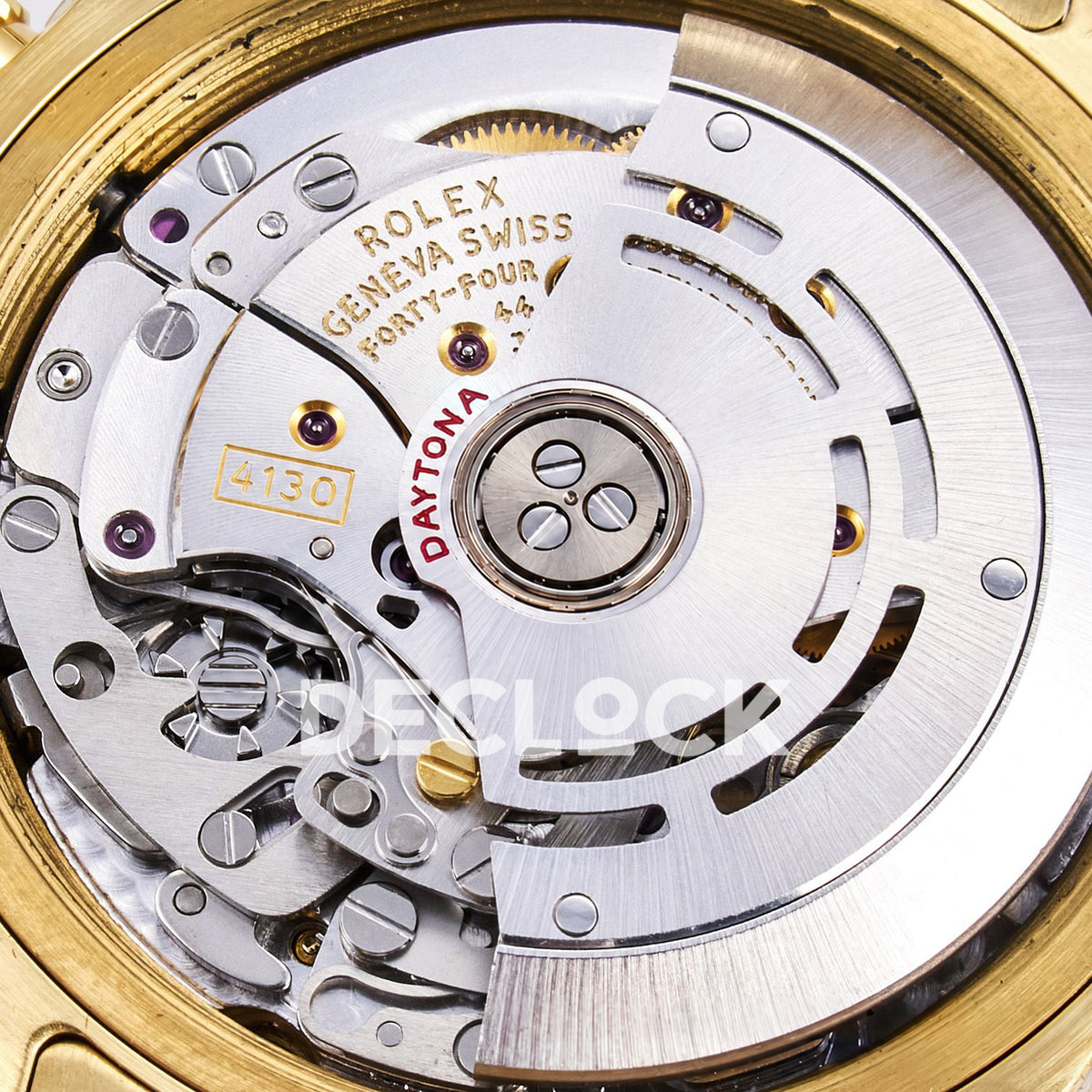 Rolex Daytona Custom 116598RBOW RXF Rainbow Black Gold Gem Markers DD4130 replica - movement rotor angle