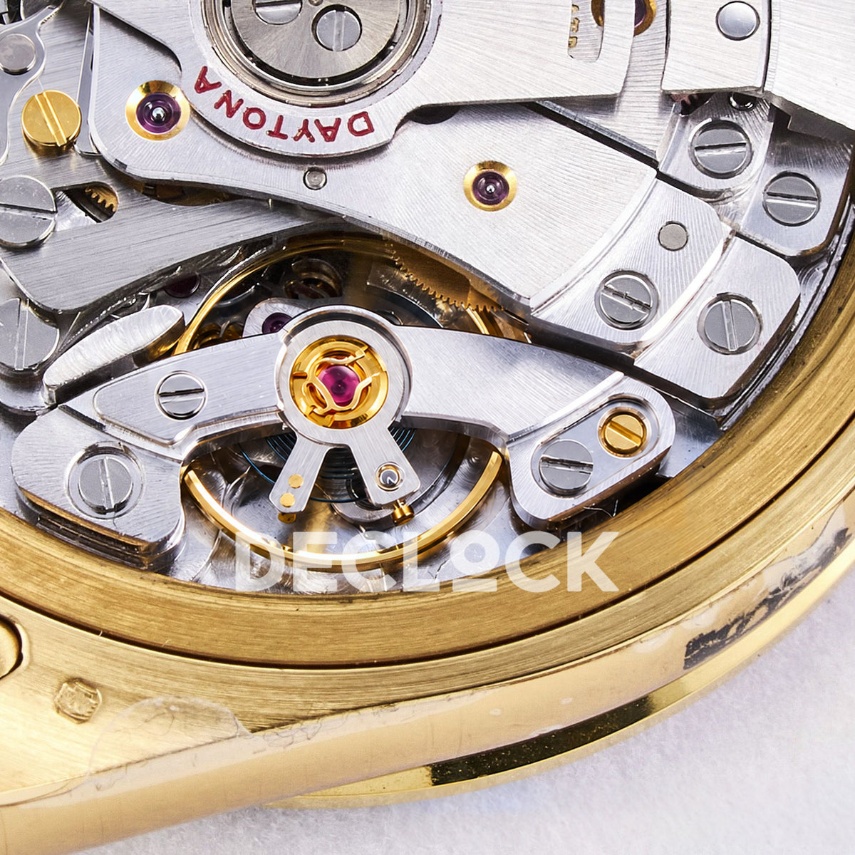 Rolex Daytona Custom 116598RBOW RXF Rainbow Black Gold Gem Markers DD4130 replica - balance closeup