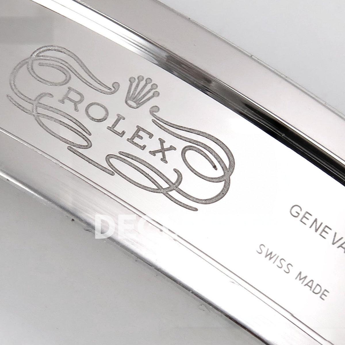 Rolex Daytona Custom 116599RBOW ZF Rainbow Black Silver Dial SH4130 replica - clasp logo closeup