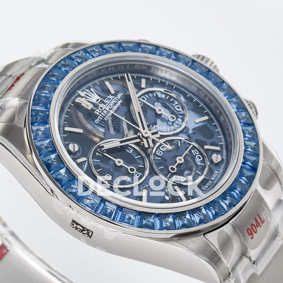 Rolex Daytona Custom Artisans Blue Skeleton GETF DD4802 replica - angled dial left