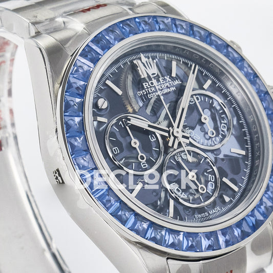 Rolex Daytona Custom Artisans Blue Skeleton GETF DD4802 replica - angled dial right