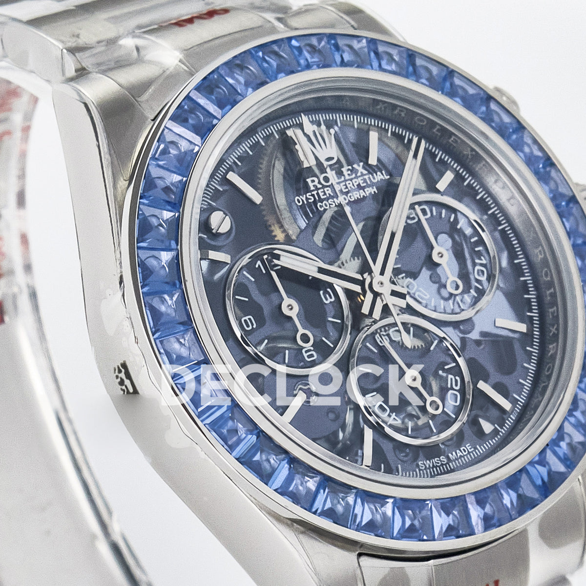 Rolex Daytona Custom Artisans Blue Skeleton GETF DD4802 replica - angled dial right