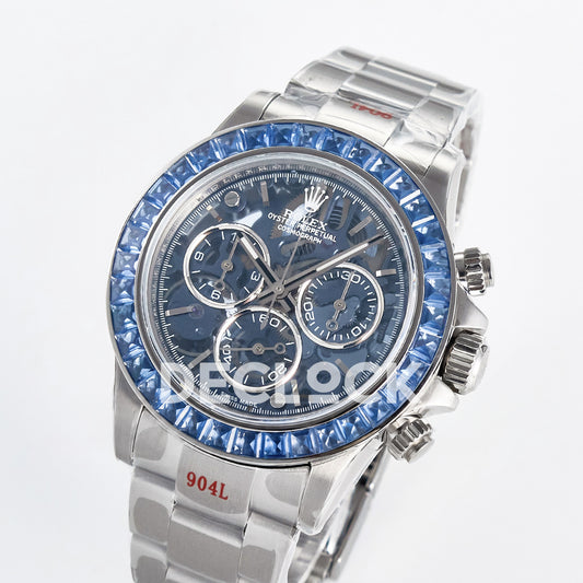 Rolex Daytona Custom Artisans Blue Skeleton GETF DD4802 replica - angled front