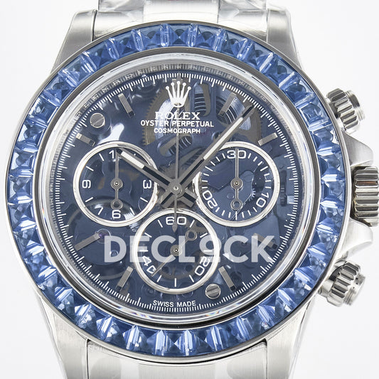 Rolex Daytona Custom Artisans Blue Skeleton GETF DD4802 replica - dial close up