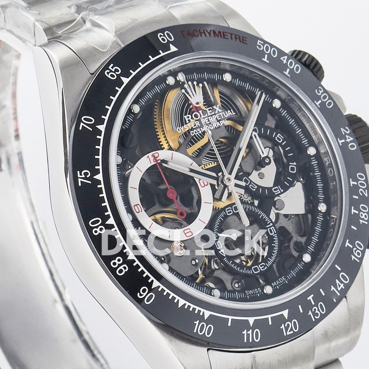 Rolex Daytona Custom Artisans Skeleton Black Ceramic GETF DD4802 replica - angled dial right