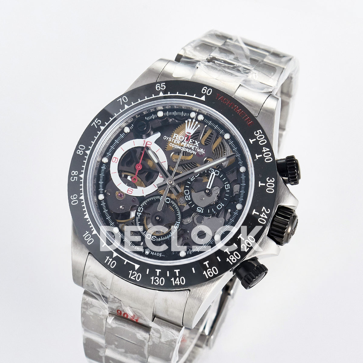 Rolex Daytona Custom Artisans Skeleton Black Ceramic GETF DD4802 replica - angled front